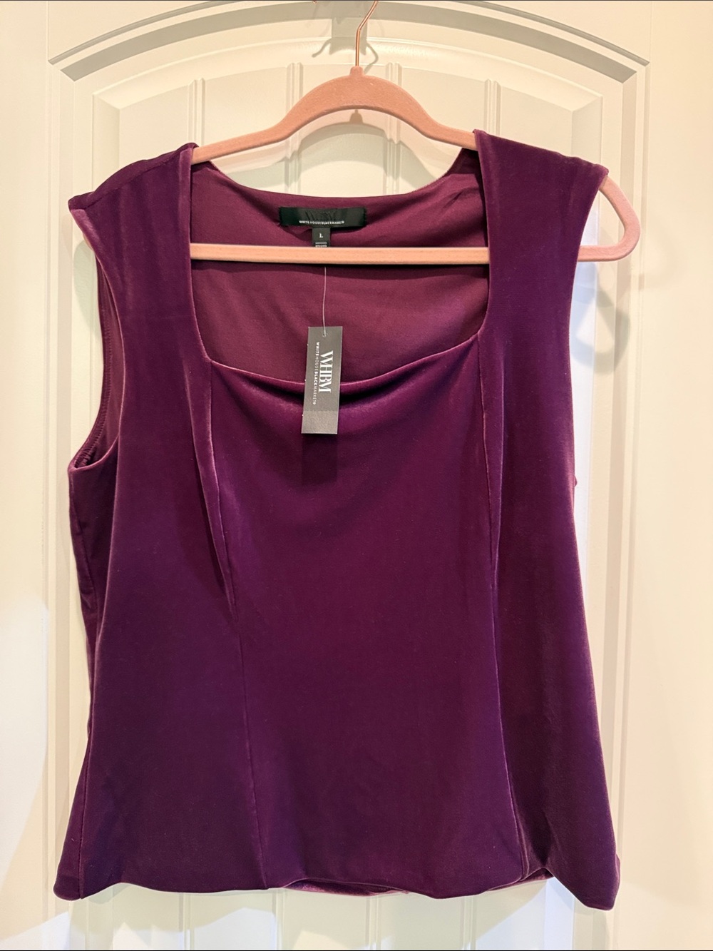 White House Black Market Sleeveless Velvet Tank in Plum